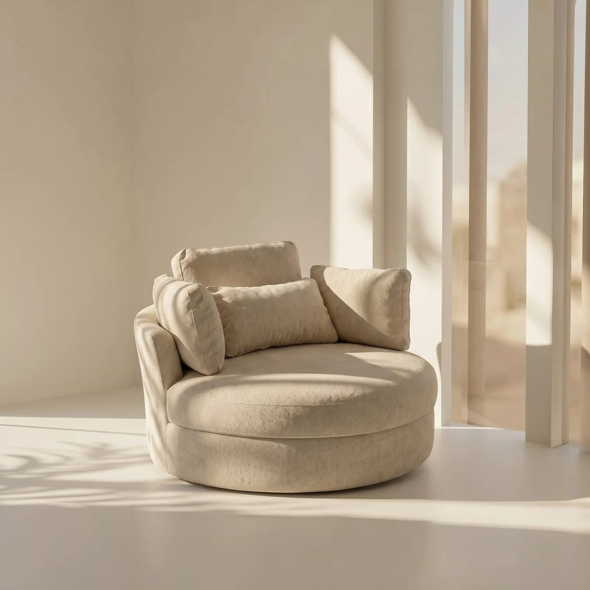 Solo Swivel Chair - Beige