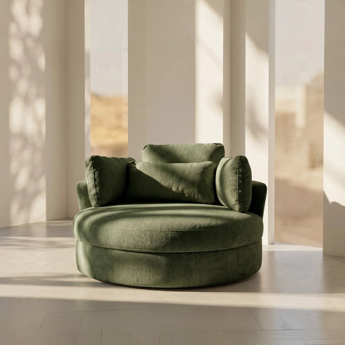 Solo Swivel Chair - Olive Green
