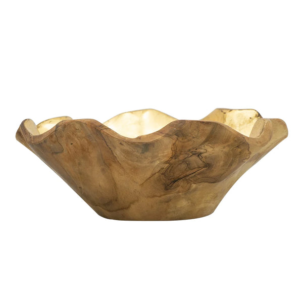 Teak Bowl With Gold Foil
