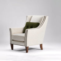 The Windsor Chair / Beige with Black Nailsheads