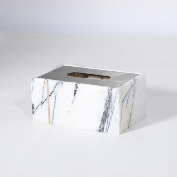 White Stone Tissue Box